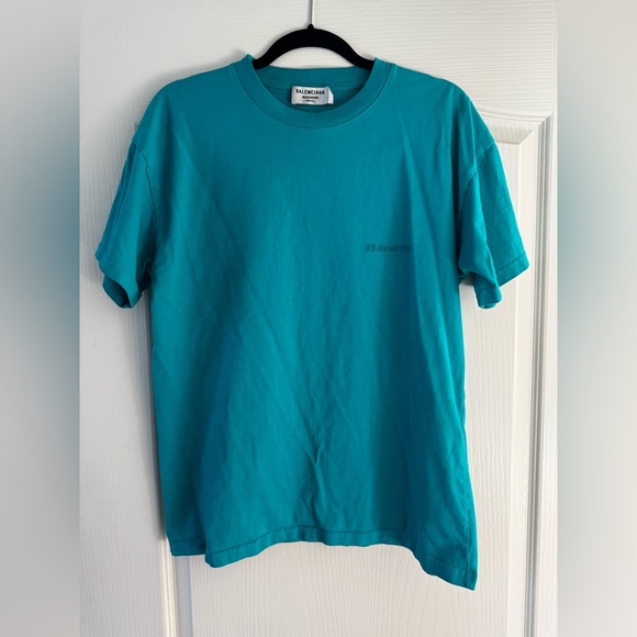 Balenciaga Teal Unisex Tee - Picture 1 of 10